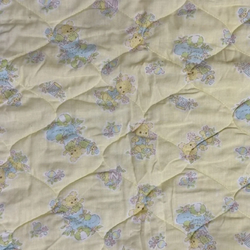 Vintage Butter‎ yellow Baby toys baby blanket with satin binding